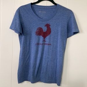 Locally Grown Clothing Co Rooster blue shirt large